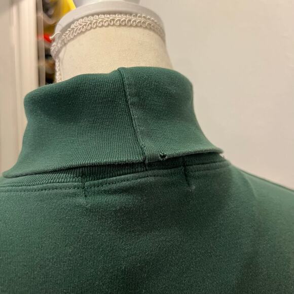 Abercrombie & Fitch 90s 100% Cotton Green Oversized Pullover Turtleneck Shirt - Picture 11 of 12